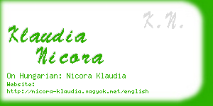 klaudia nicora business card